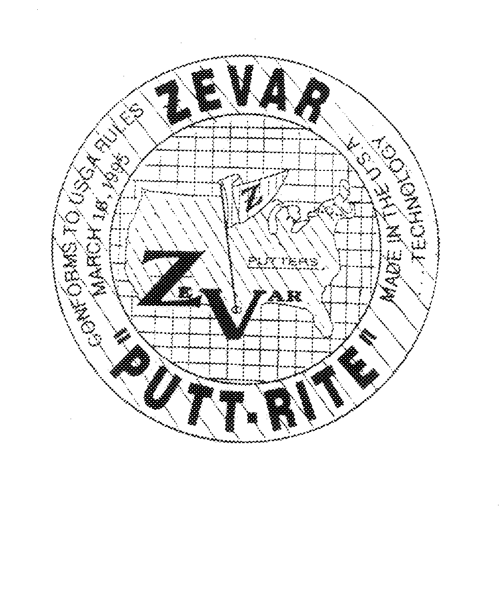 Trademark Logo ZEVAR BY PUTT-RITE TECHNOLOGY
