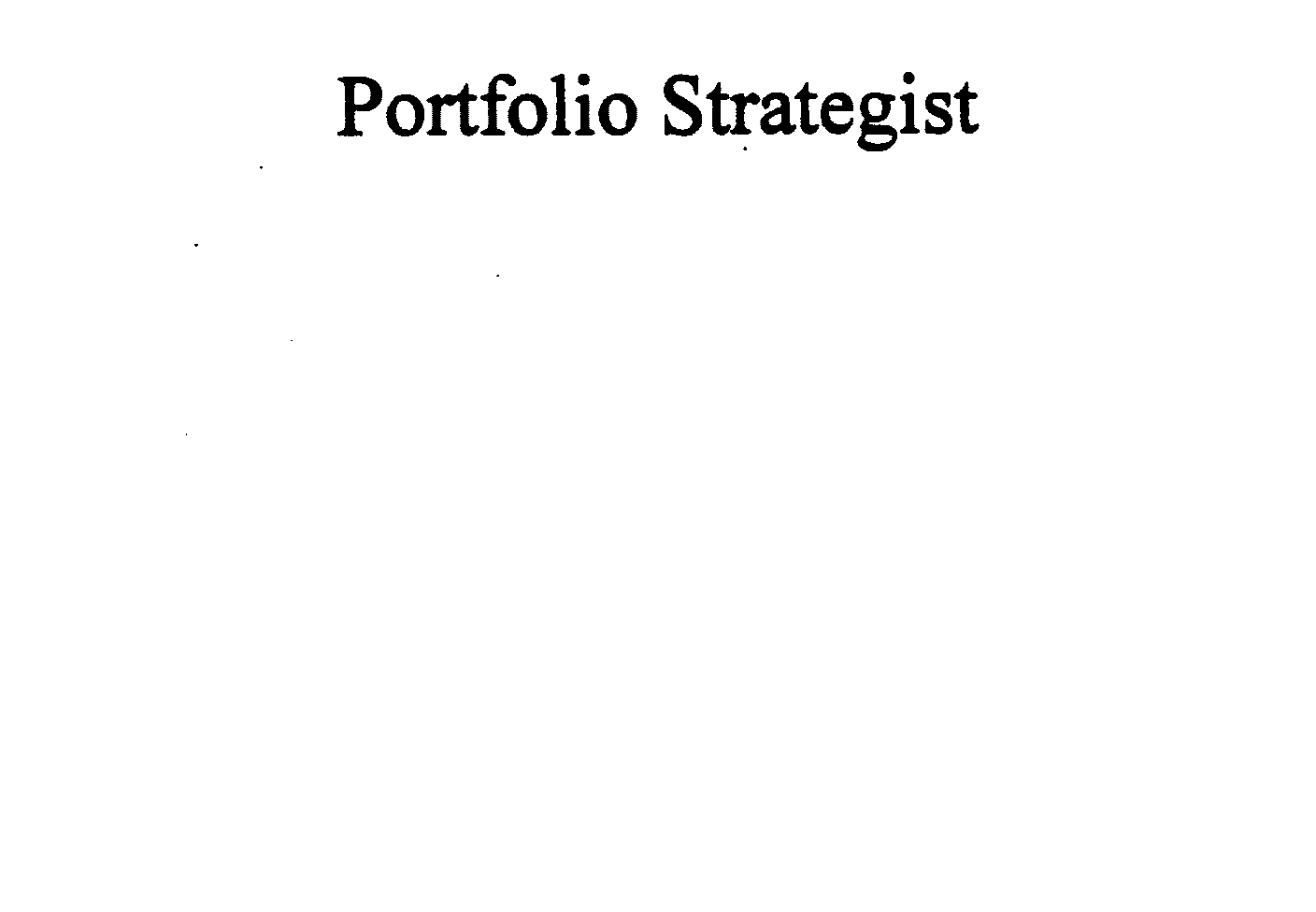 Trademark Logo PORTFOLIO STRATEGIST