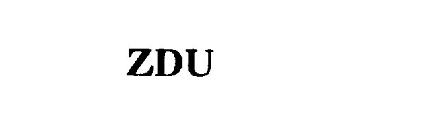 Trademark Logo ZDU