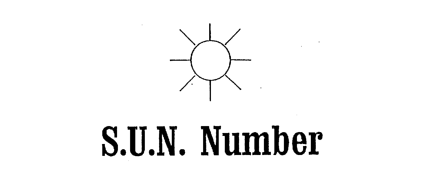 Trademark Logo S.U.N. NUMBER