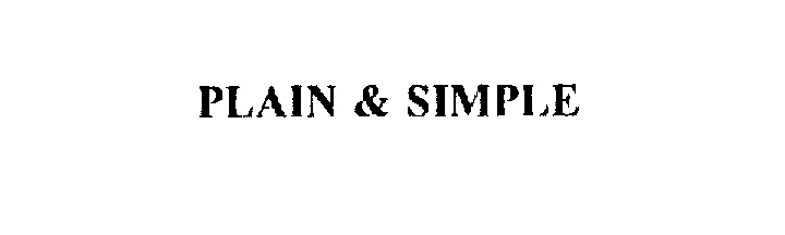  PLAIN &amp; SIMPLE