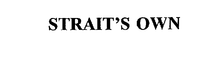 Trademark Logo STRAIT'S OWN