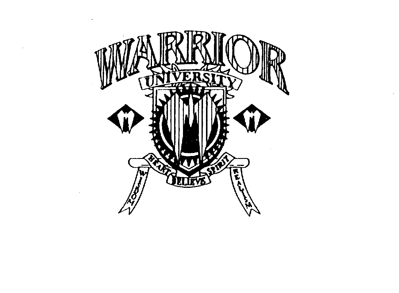  WARRIOR UNIVERSITY WISDOM HEART BELIEVE SPIRIT REALISM