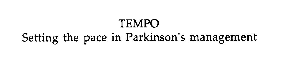 Trademark Logo TEMPO SETTING THE PACE IN PARKINSON'S MANAGEMENT