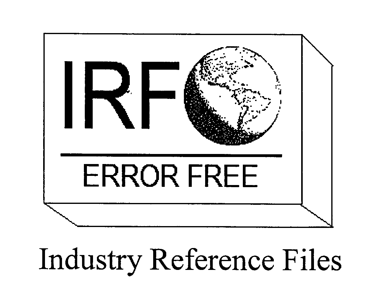 Trademark Logo IRF ERROR FREE INDUSTRY REFERENCE FILES