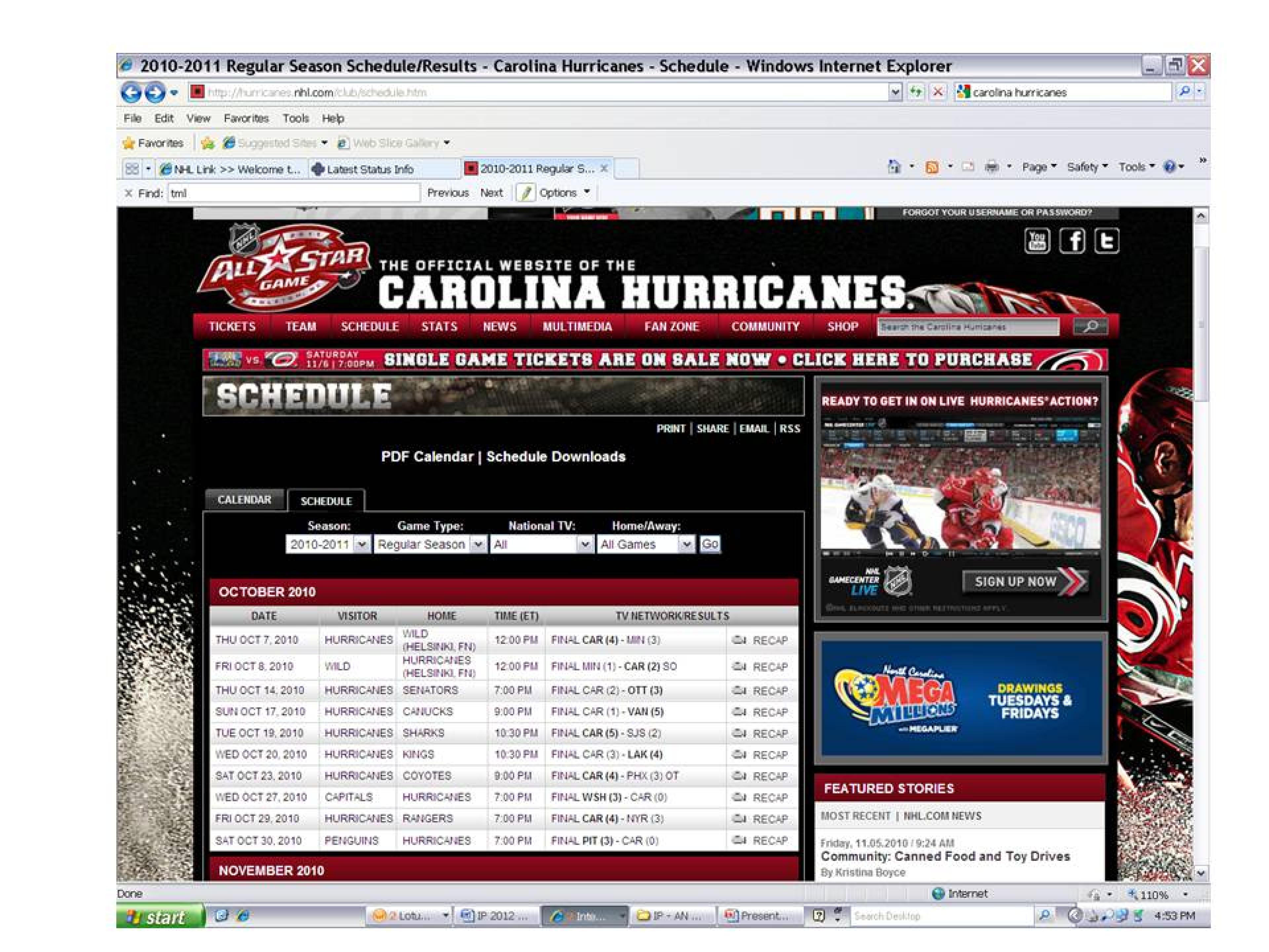 Official Carolina Hurricanes Website