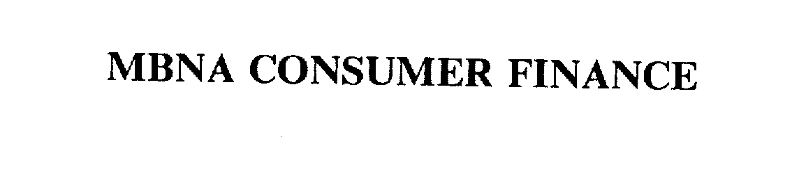 Trademark Logo MBNA CONSUMER FINANCE