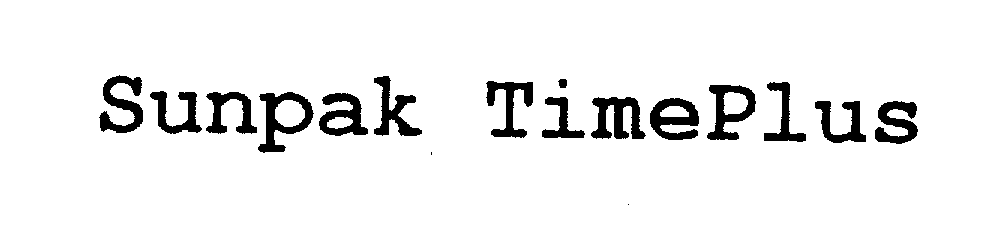 Trademark Logo SUNPAK TIMEPLUS