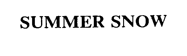 Trademark Logo SUMMER SNOW