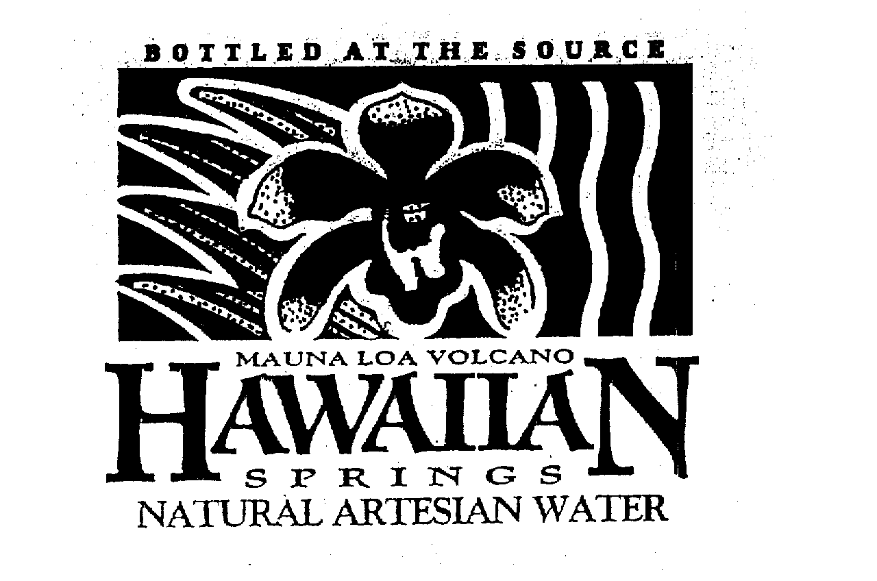 Trademark Logo BOTTLED AT THE SOURCE MAUNA LOA VOLCANO HAWAIIAN SPRINGS NATURAL ARTESIAN WATER