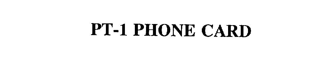 Trademark Logo PT-1 PHONE CARD