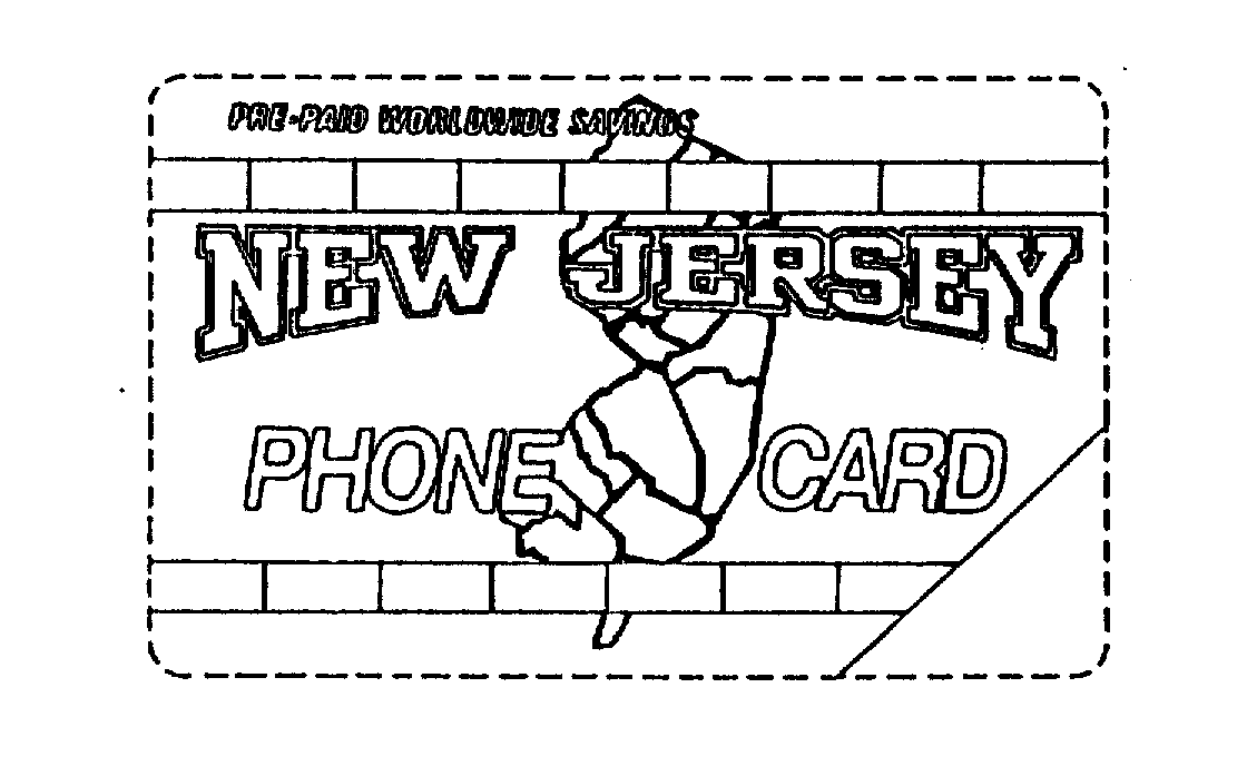  PRE-PAID WORLDWIDE SAVINGS NEW JERSEY PHONE CARD