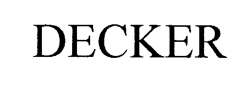 Trademark Logo DECKER