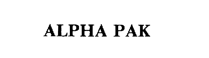  ALPHA PAK