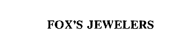  FOX'S JEWELERS