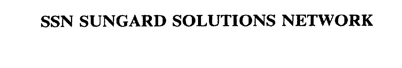 Trademark Logo SSN SUNGARD SOLUTIONS NETWORK