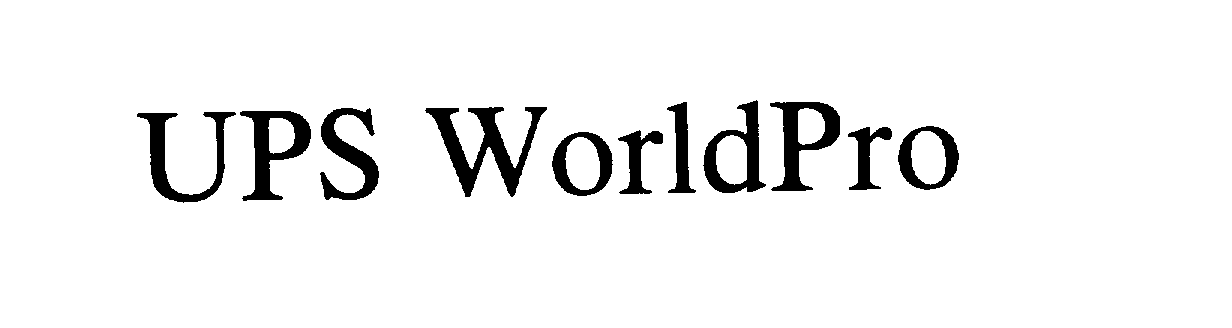 Trademark Logo UPS WORLDPRO