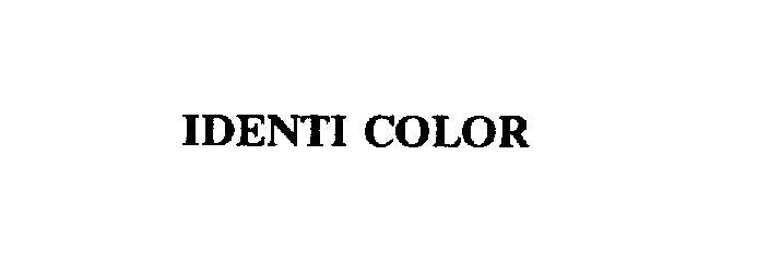 Trademark Logo IDENTI COLOR