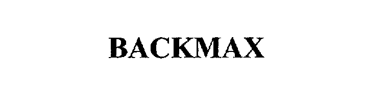 Trademark Logo BACKMAX