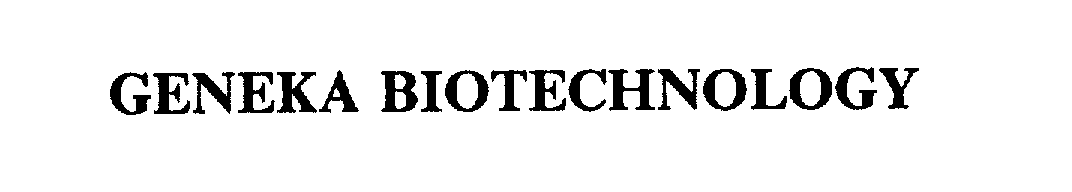 Trademark Logo GENEKA BIOTECHNOLOGY
