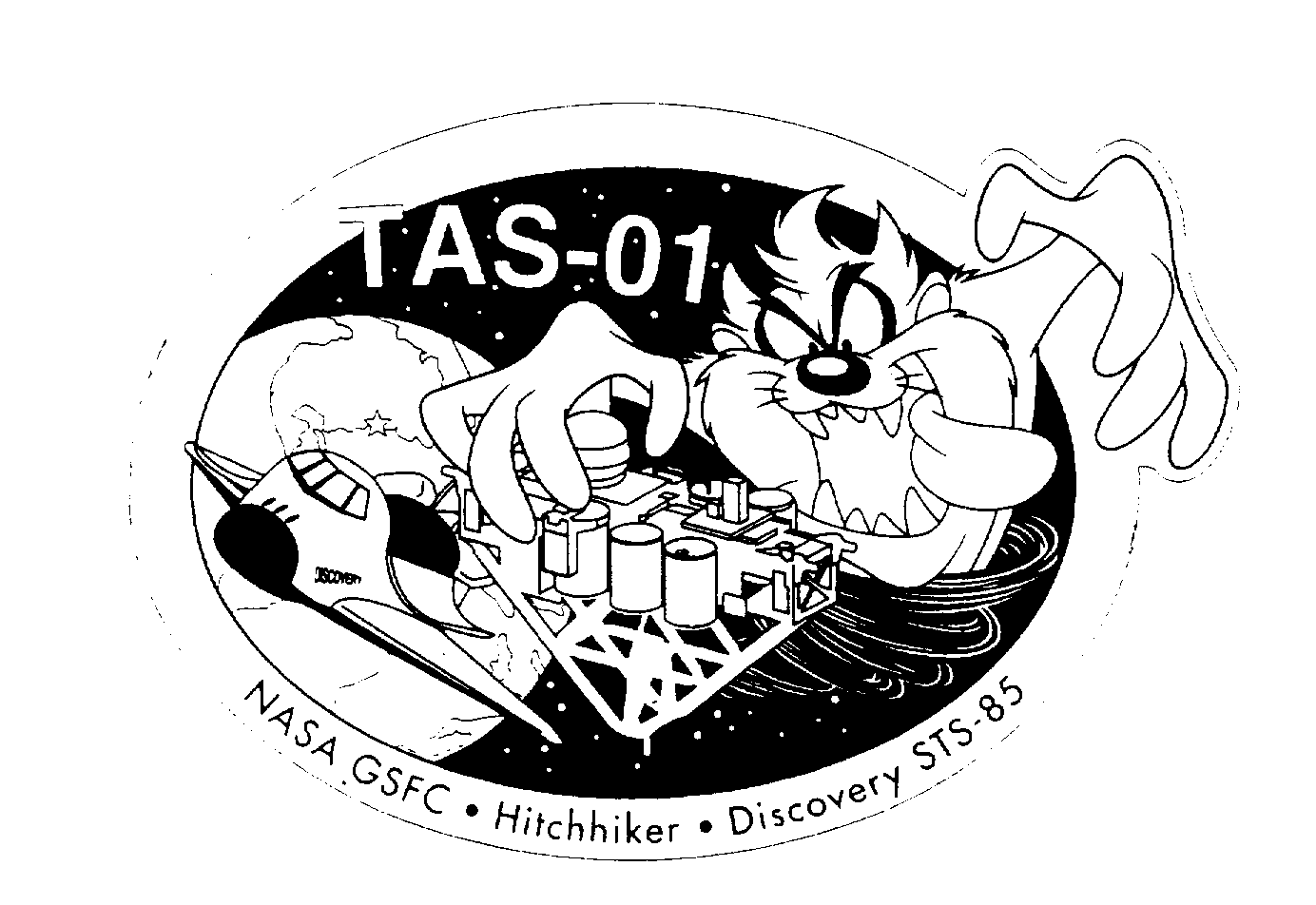 Trademark Logo TAS-01 NASA GSFC HITCHHIKER DISCOVERY STS-85