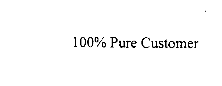 Trademark Logo 100% PURE CUSTOMER