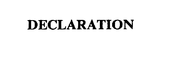 Trademark Logo DECLARATION