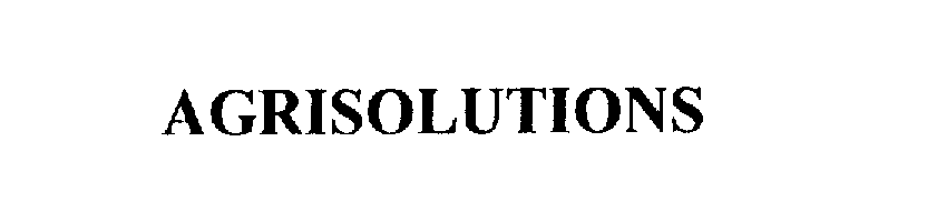 Trademark Logo AGRISOLUTIONS