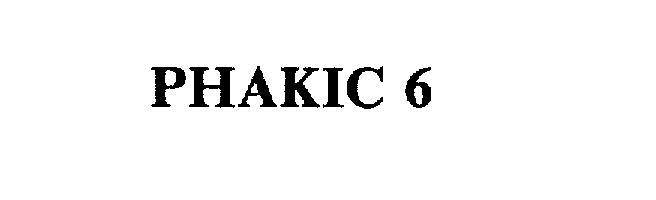 Trademark Logo PHAKIC 6