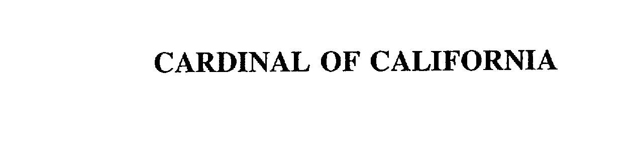 Trademark Logo CARDINAL OF CALIFORNIA