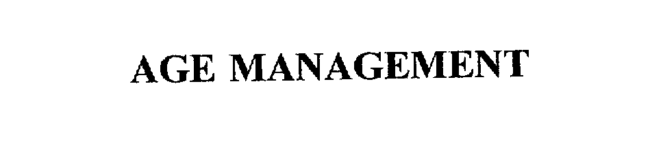 Trademark Logo AGE MANAGEMENT