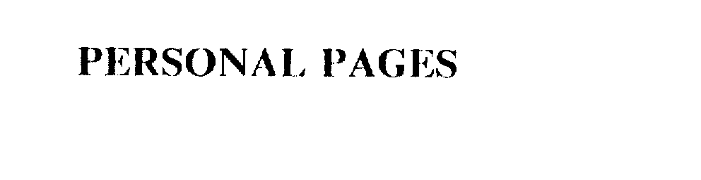 Trademark Logo PERSONAL PAGES