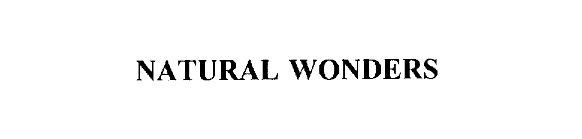 Trademark Logo NATURAL WONDERS