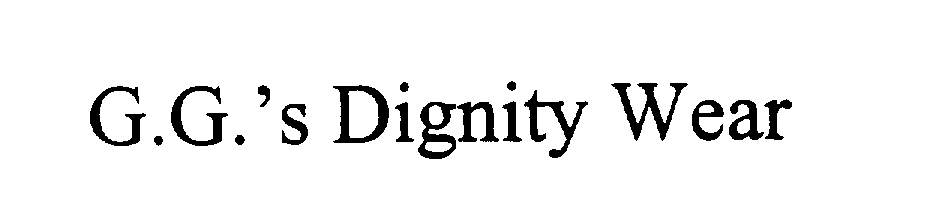 Trademark Logo G.G.'S DIGNITY WEAR