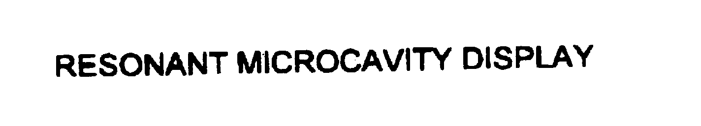  RESONANT MICROCAVITY DISPLAY