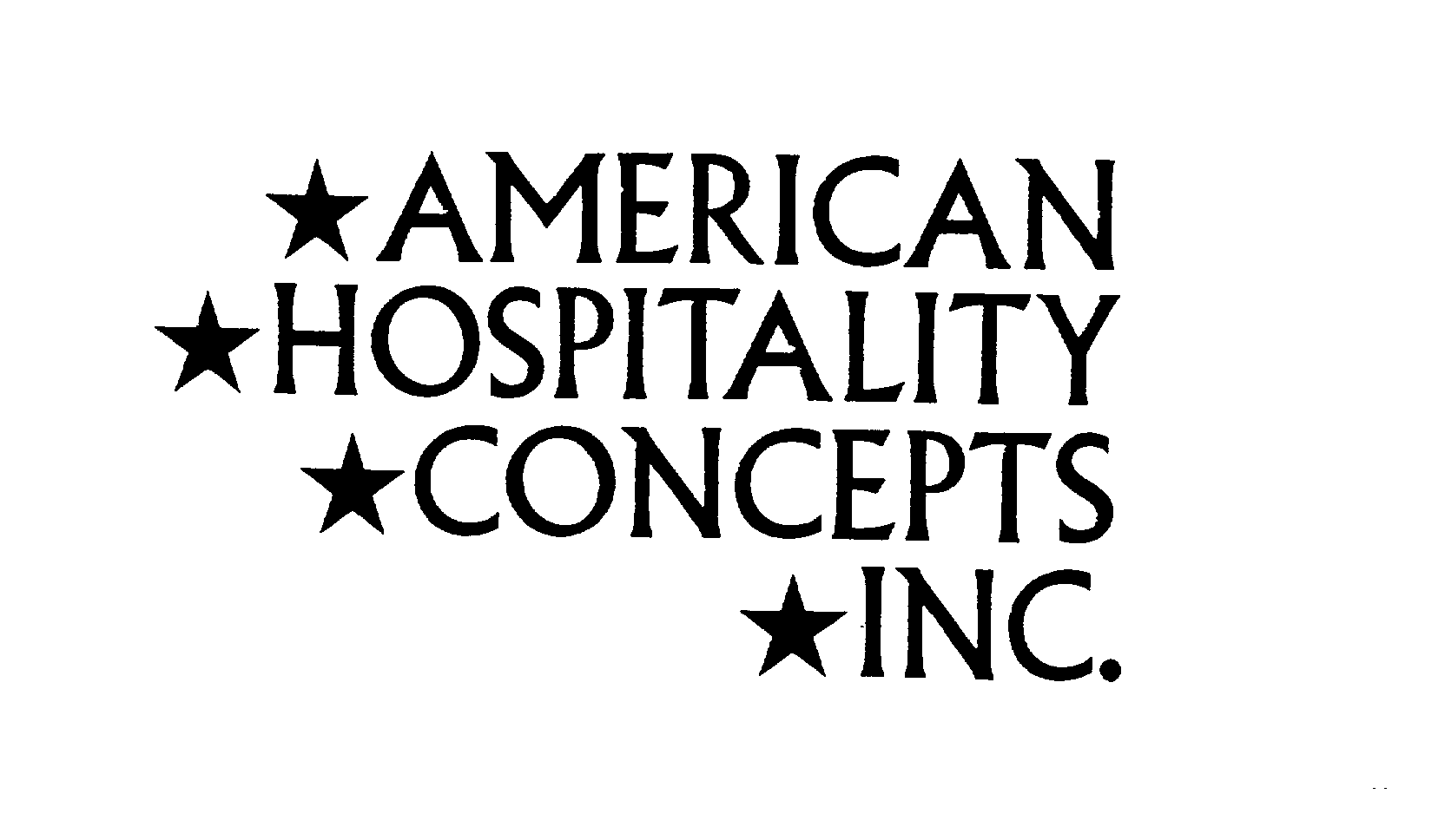 Trademark Logo AMERICAN HOSPITALITY CONCEPTS INC.