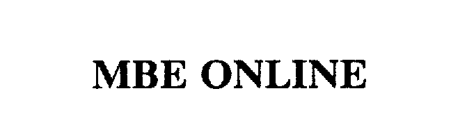 Trademark Logo MBE ONLINE