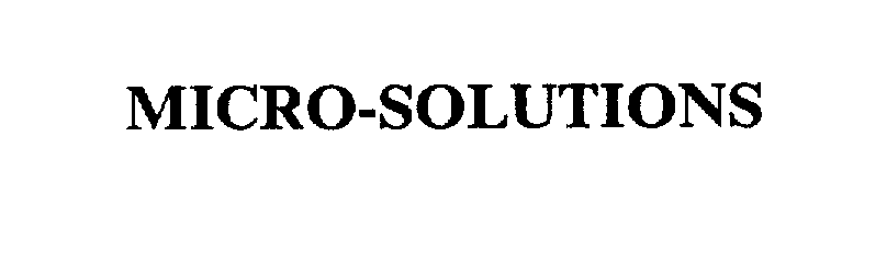 Trademark Logo MICRO-SOLUTIONS