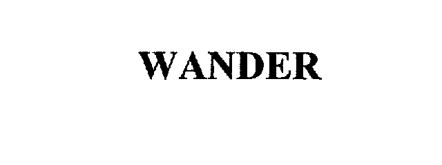Trademark Logo WANDER