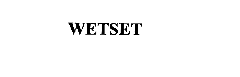 Trademark Logo WETSET
