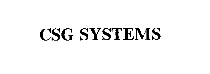  CSG SYSTEMS