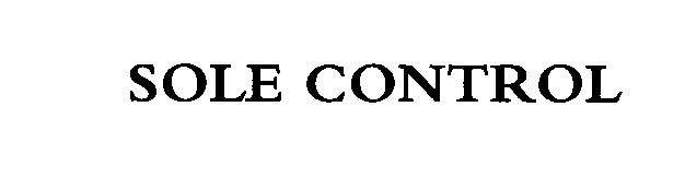 Trademark Logo SOLE CONTROL