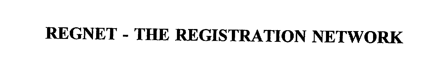 Trademark Logo REGNET - THE REGISTRATION NETWORK