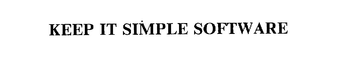 Trademark Logo KEEP IT SIMPLE SOFTWARE