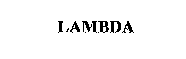 Trademark Logo LAMBDA