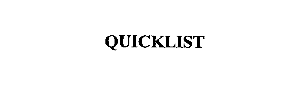 Trademark Logo QUICKLIST