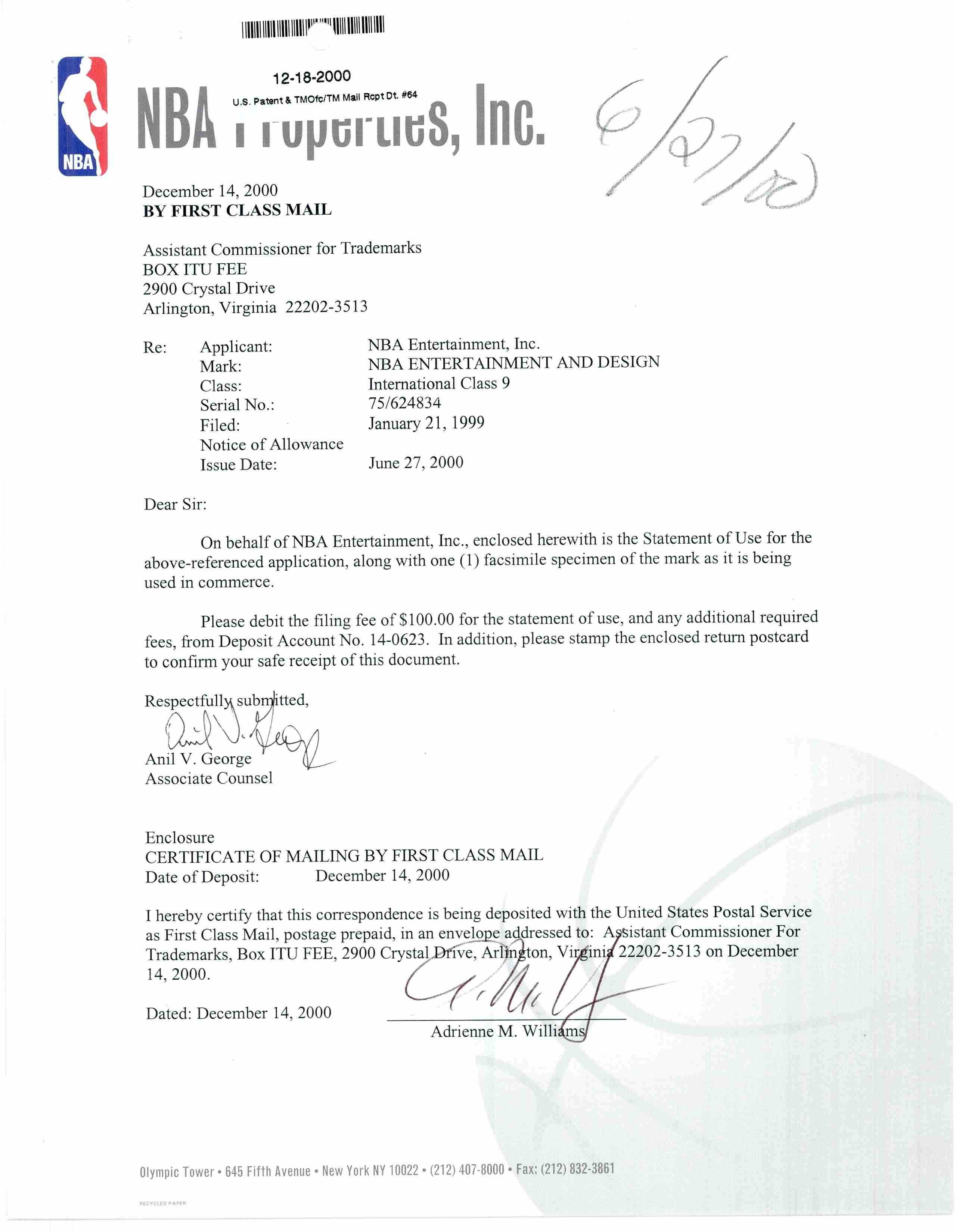 NEW JERSEY SWAMP DRAGONS - NBA Properties, Inc. Trademark Registration