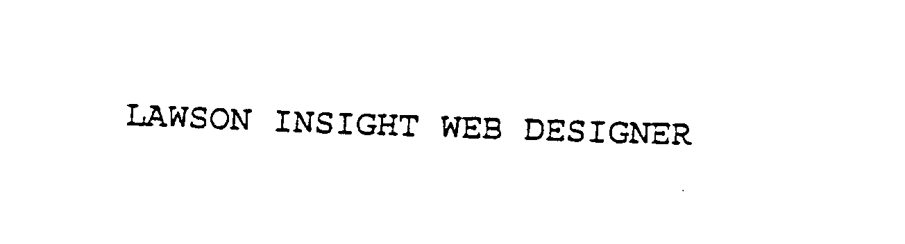  LAWSON INSIGHT WEB DESIGNER