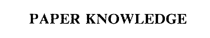 Trademark Logo PAPER KNOWLEDGE