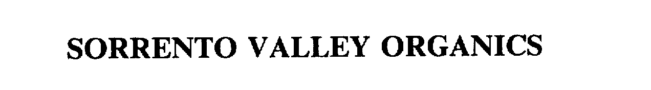 Trademark Logo SORRENTO VALLEY ORGANICS